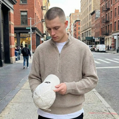 VIRAL KNITTED HALF QUARTER ZIP SWEATER+ FREE T-SHIRT (OFFER TODAY ONLY)