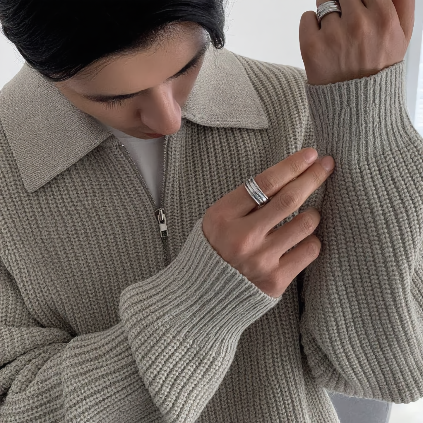 VIRAL KNITTED HALF QUARTER ZIP SWEATER+ FREE T-SHIRT (OFFER TODAY ONLY)