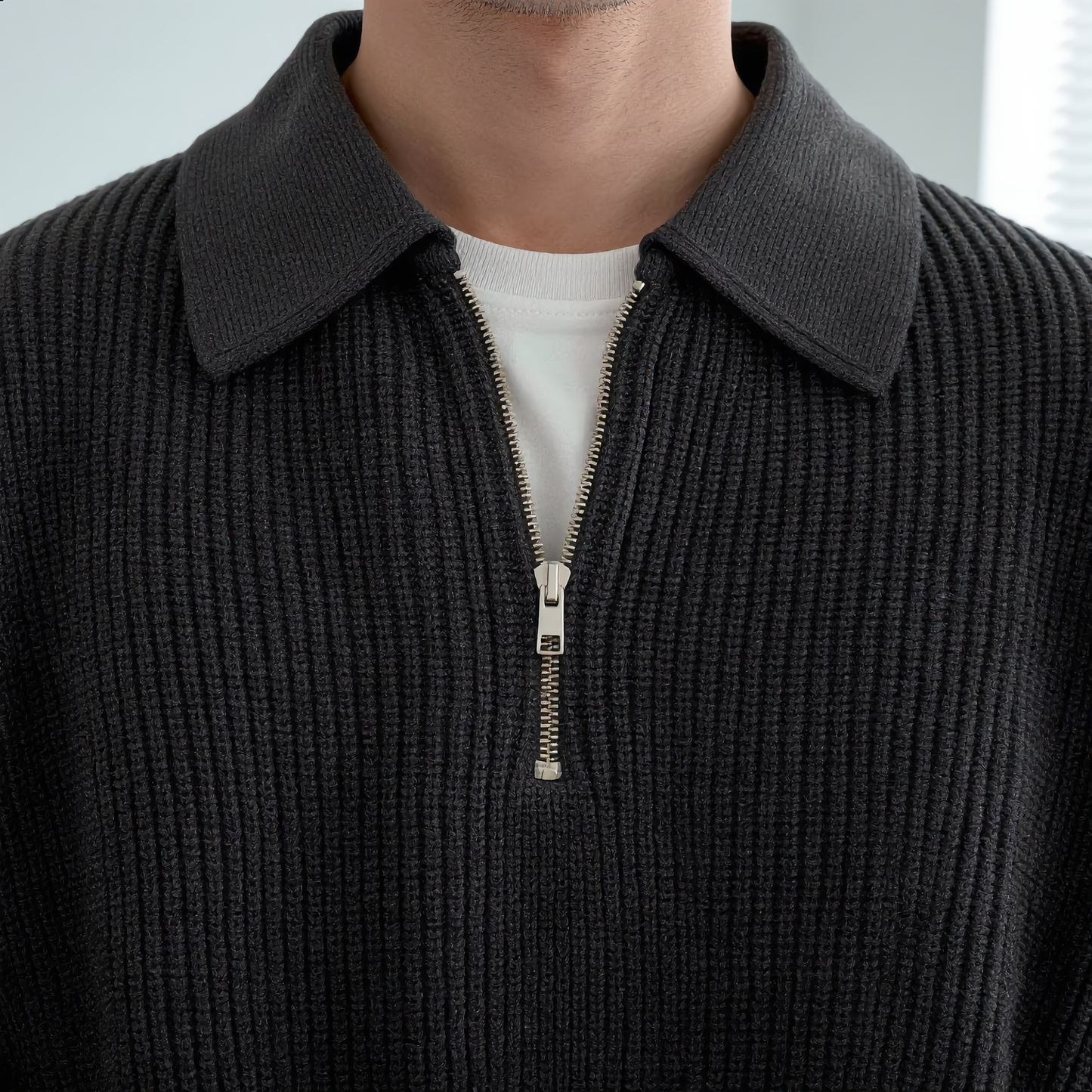 VIRAL KNITTED HALF QUARTER ZIP SWEATER+ FREE T-SHIRT (OFFER TODAY ONLY)