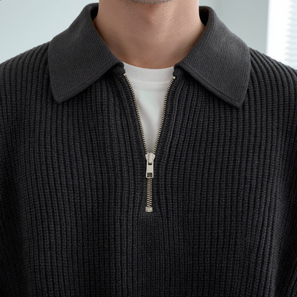 VIRAL KNITTED HALF QUARTER ZIP SWEATER+ FREE T-SHIRT (OFFER TODAY ONLY)