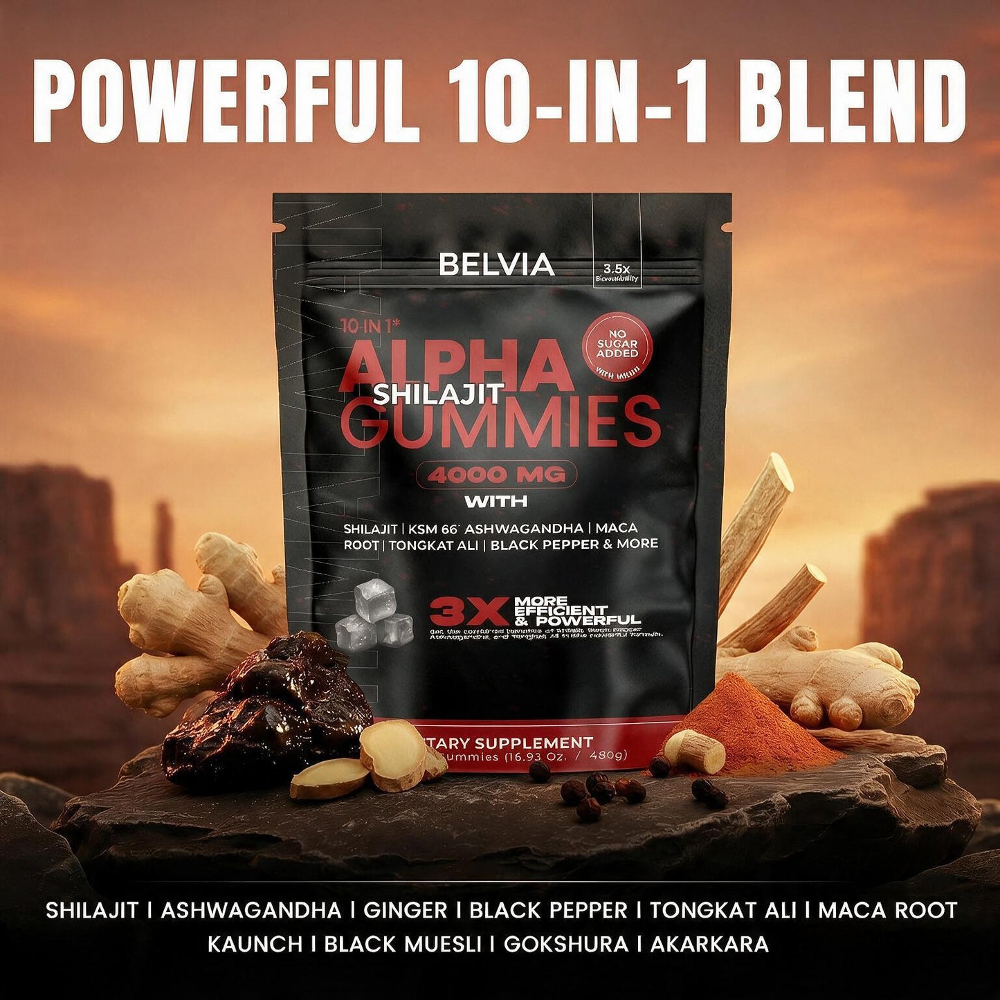 BELVIA  - 10-IN-1 ALPHA SHILAJIT GUMMIES