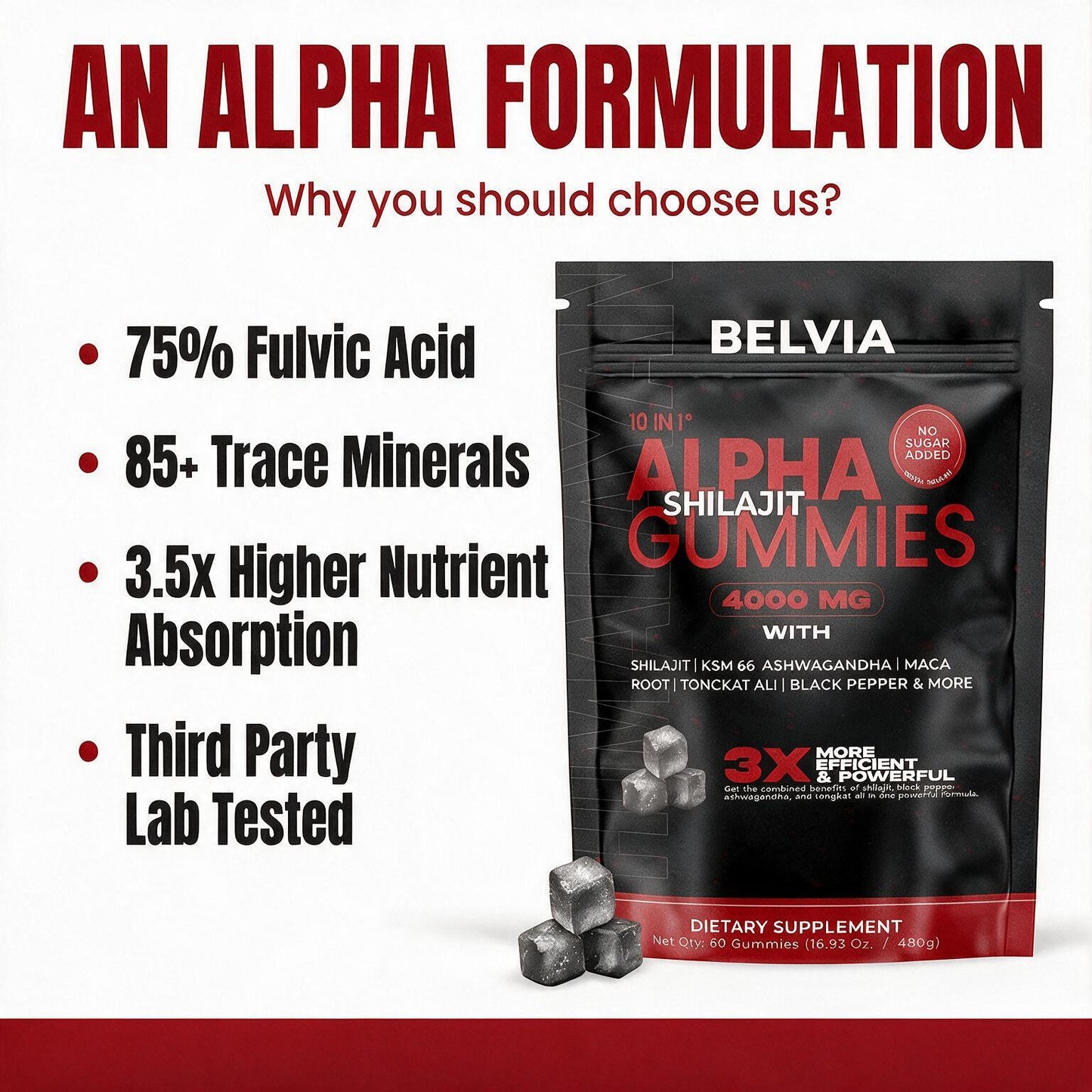 BELVIA  - 10-IN-1 ALPHA SHILAJIT GUMMIES